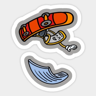 Cute cartoon skateboarding Sticker